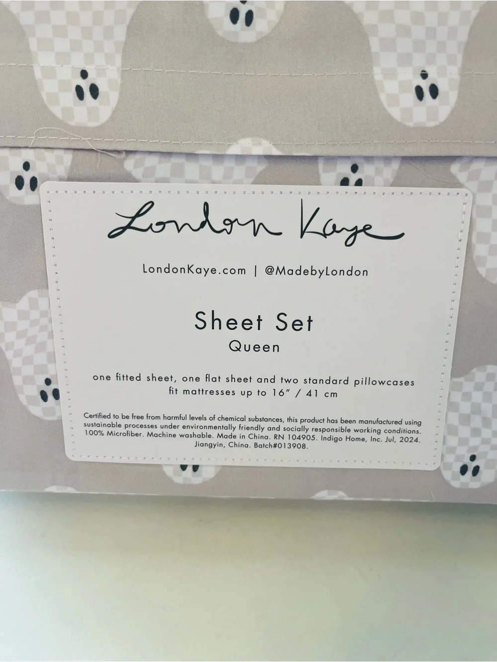 Stay Spooky & London Kaye Halloween Lot of 2 Queen Size Ghost Sheet Sets